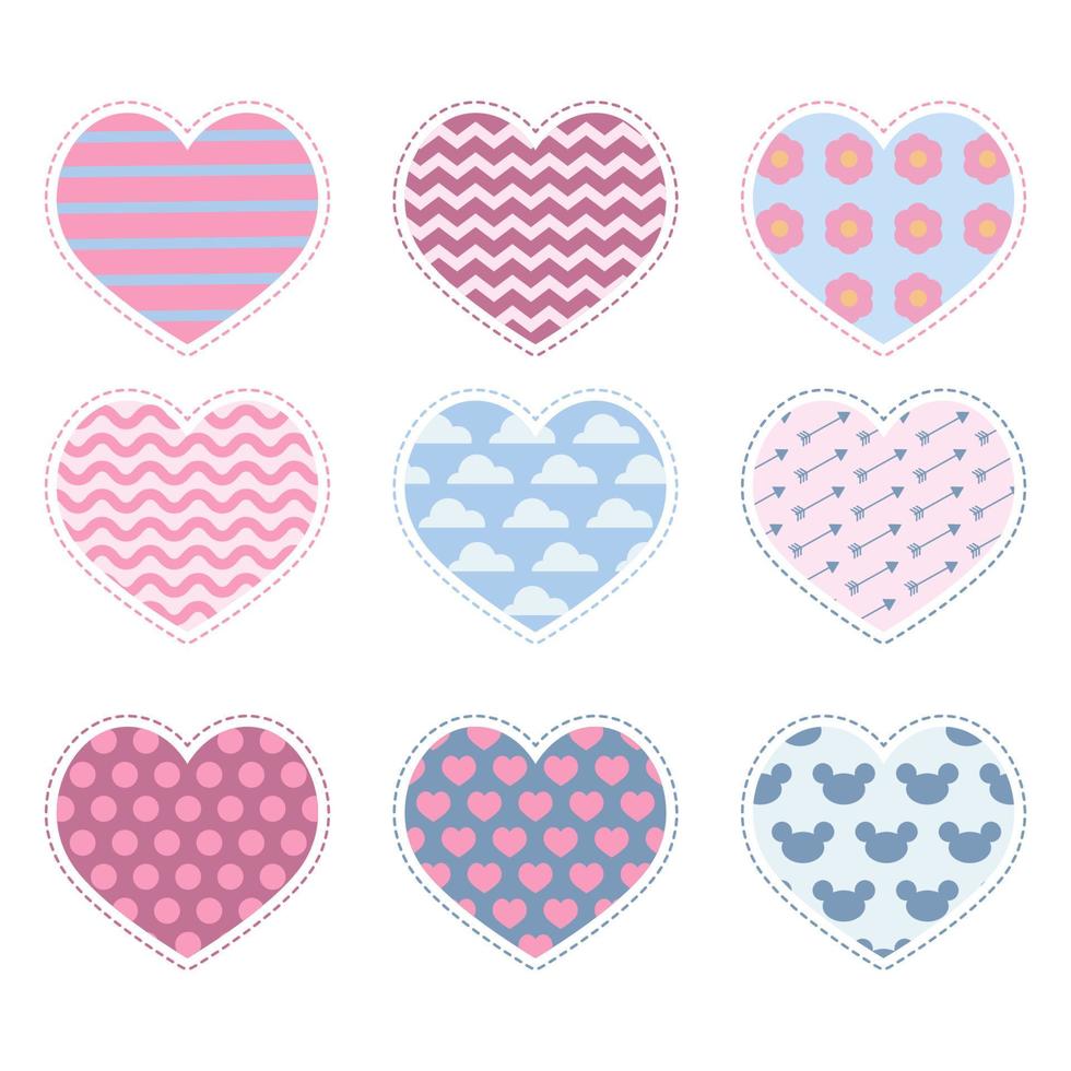 vector set of valentines hearts