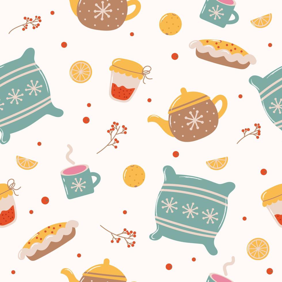 vector seamless winter pattern for textile