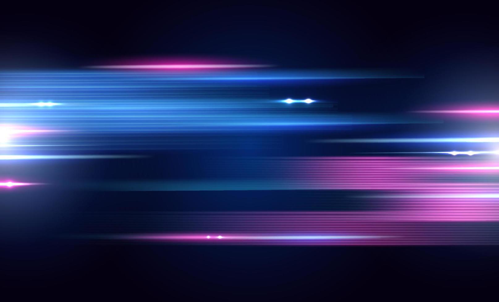 moderno efecto de luz abstracto de alta velocidad. tecnología de movimiento dinámico futurista. Resplandor de líneas brillantes de conducción de vehículos de transporte en carretera. ilustración vectorial vector