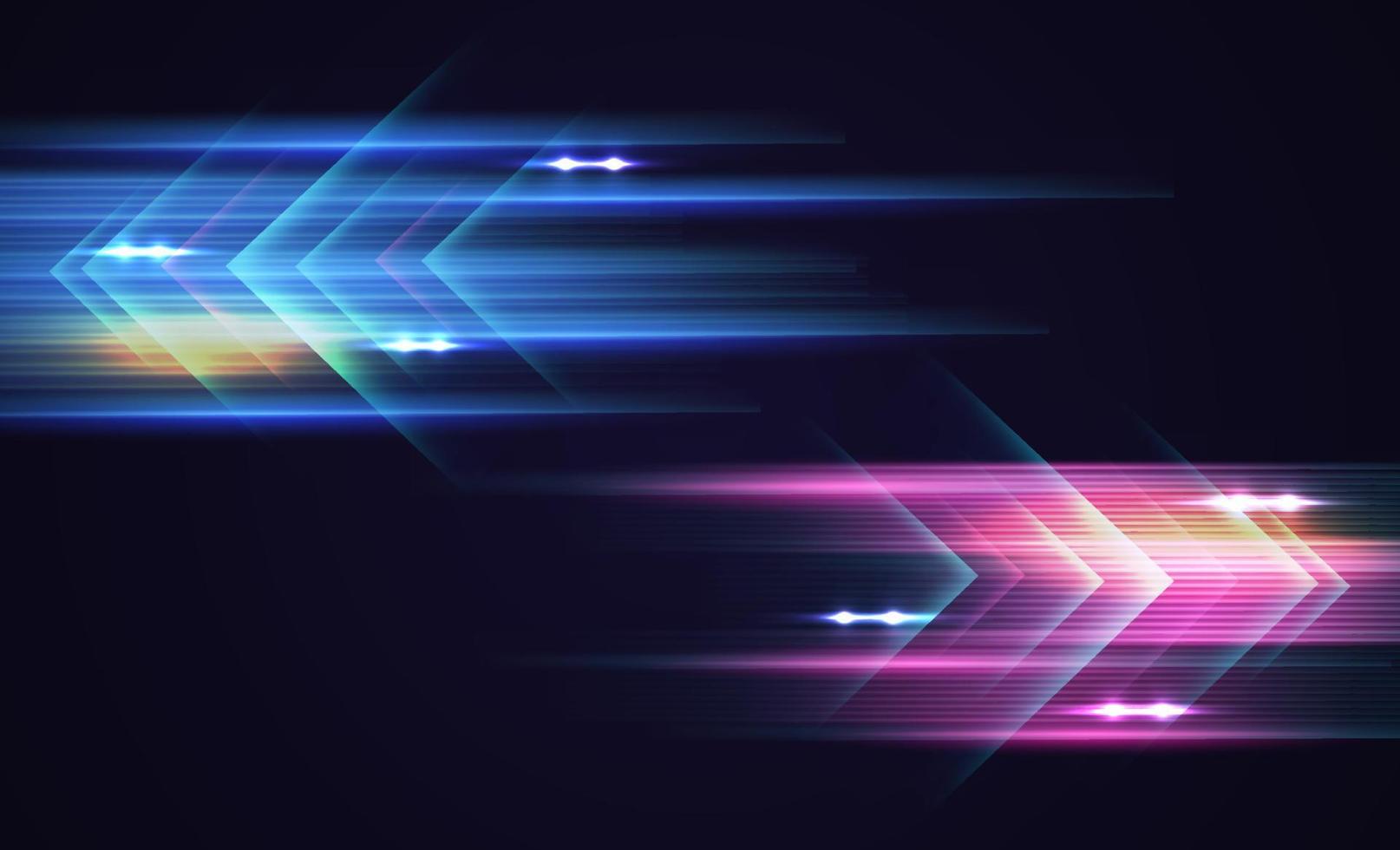 Abstract modern hight speed light arrow line technology effect. Modern abstract high speed motion. Colorful dynamic motion on a darkbackground. Vector illustration