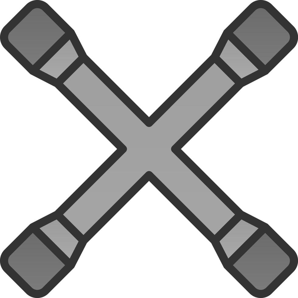 Cross Wrench Vector Icon Design