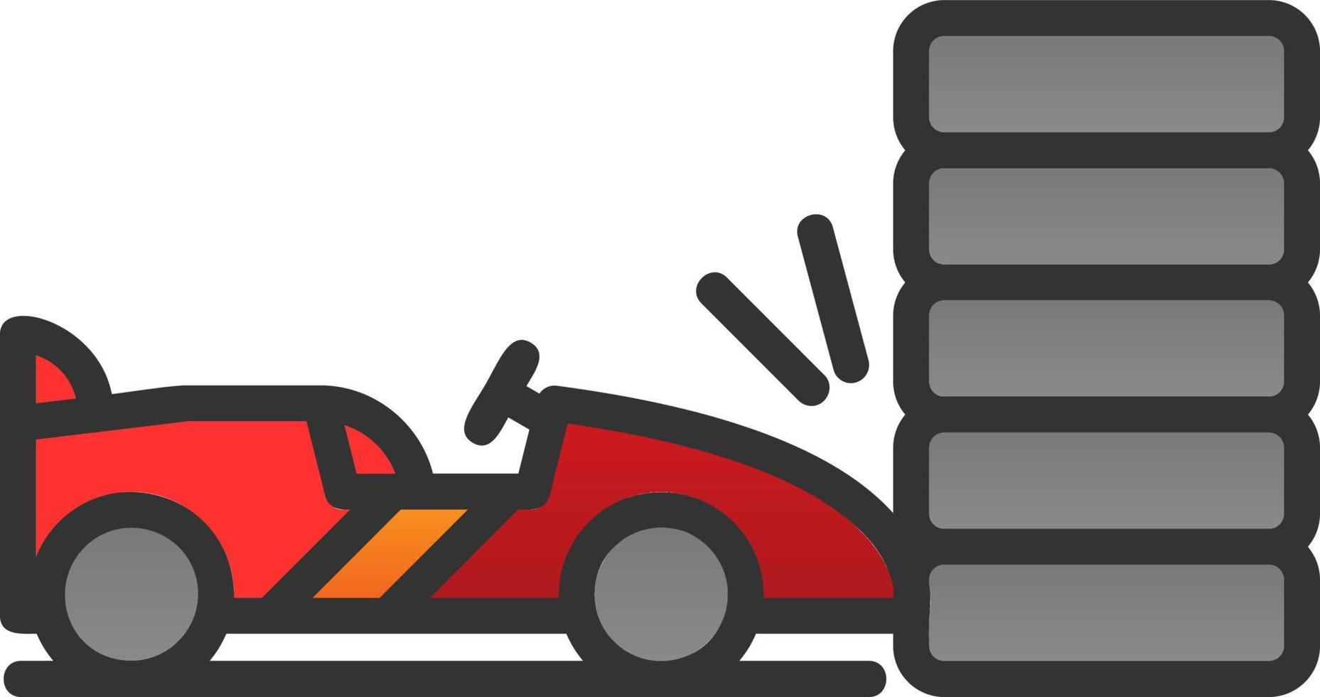 diseño de icono de vector de accidente de carrera