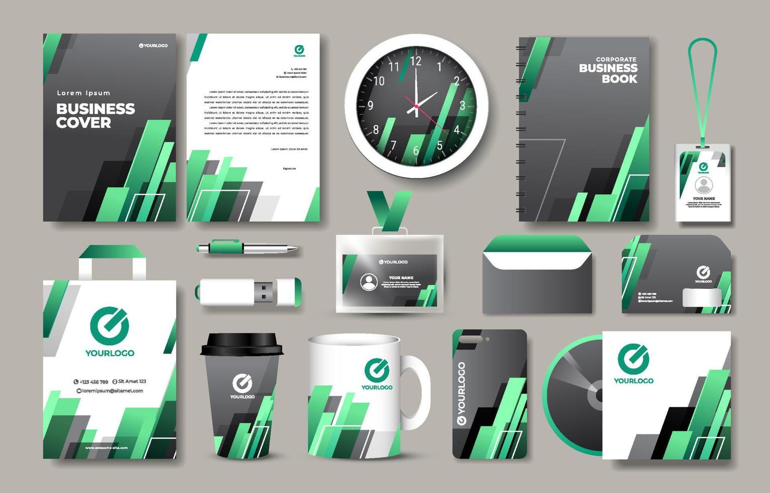 Dark Base Business Kit vector