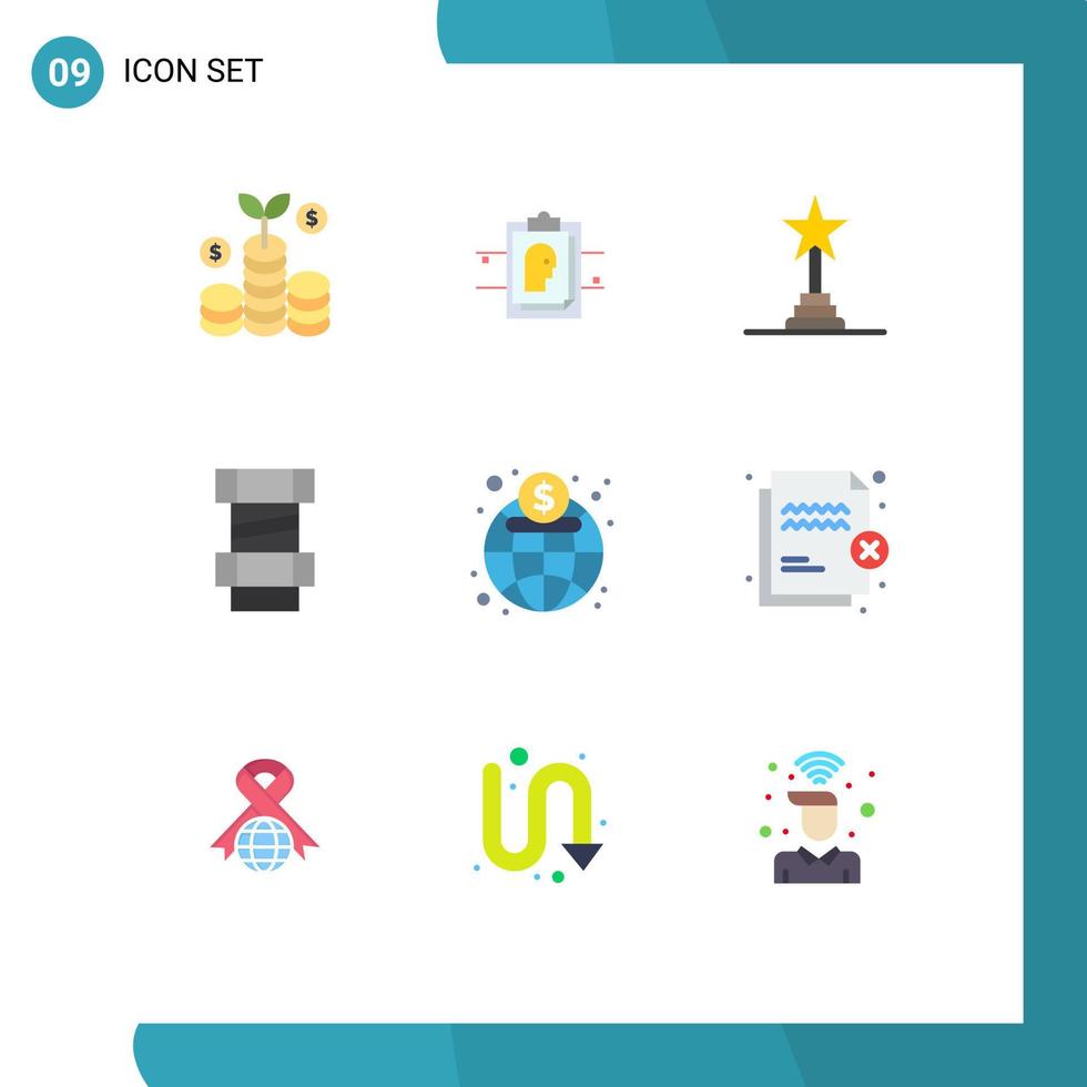 9 Creative Icons Modern Signs and Symbols of finance global award economy construction Editable Vector Design Elements