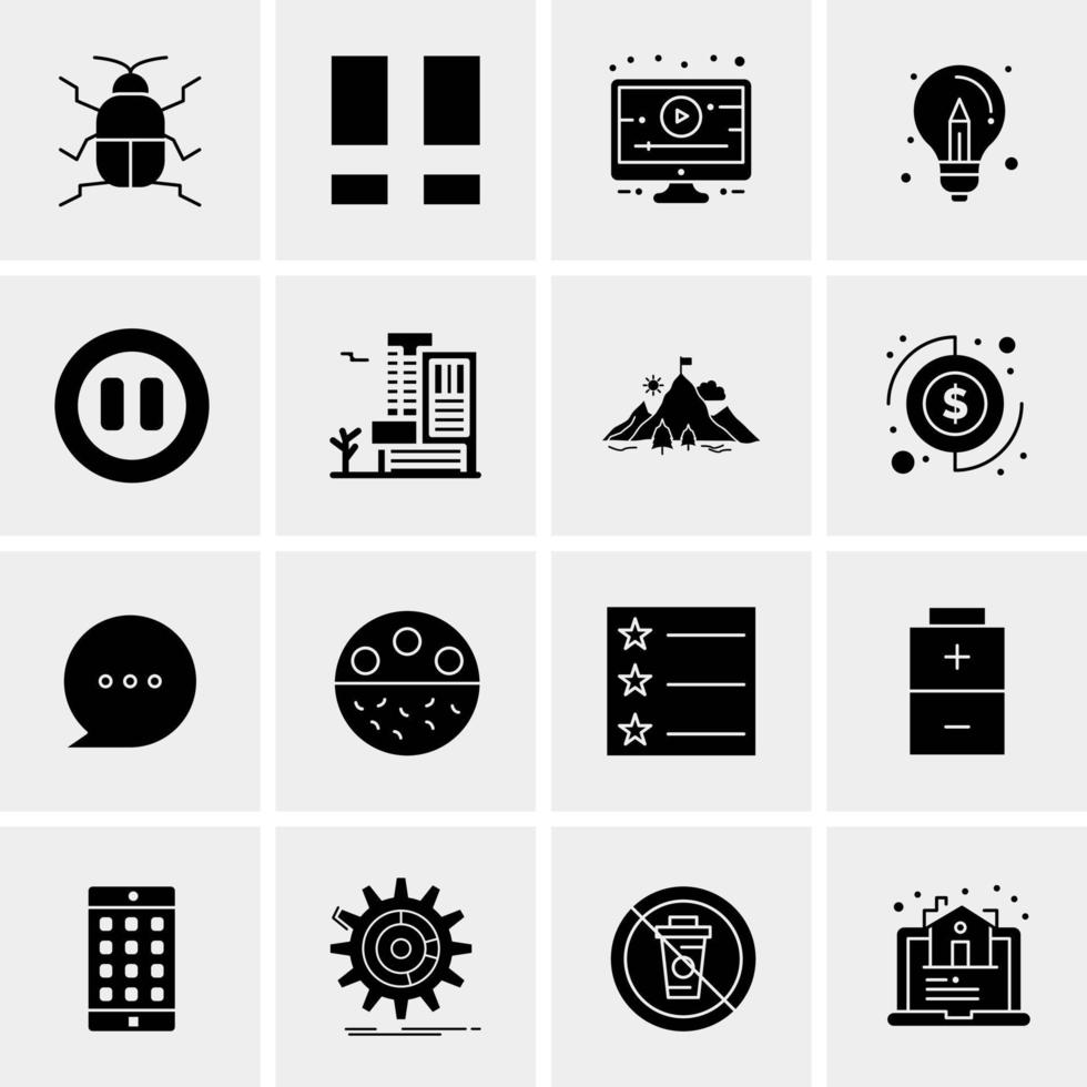 16 iconos de negocios universales vector ilustración de icono creativo para usar en proyectos relacionados con la web y dispositivos móviles