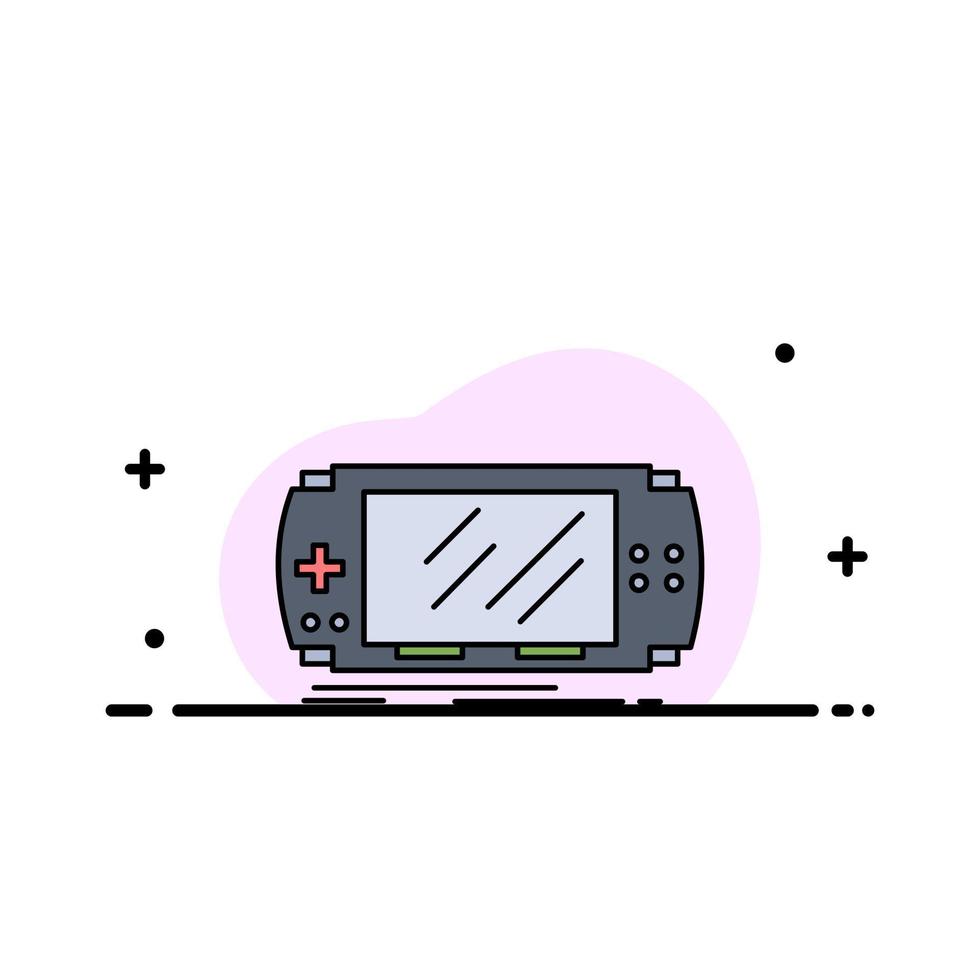 Console device game gaming psp Flat Color Icon Vector