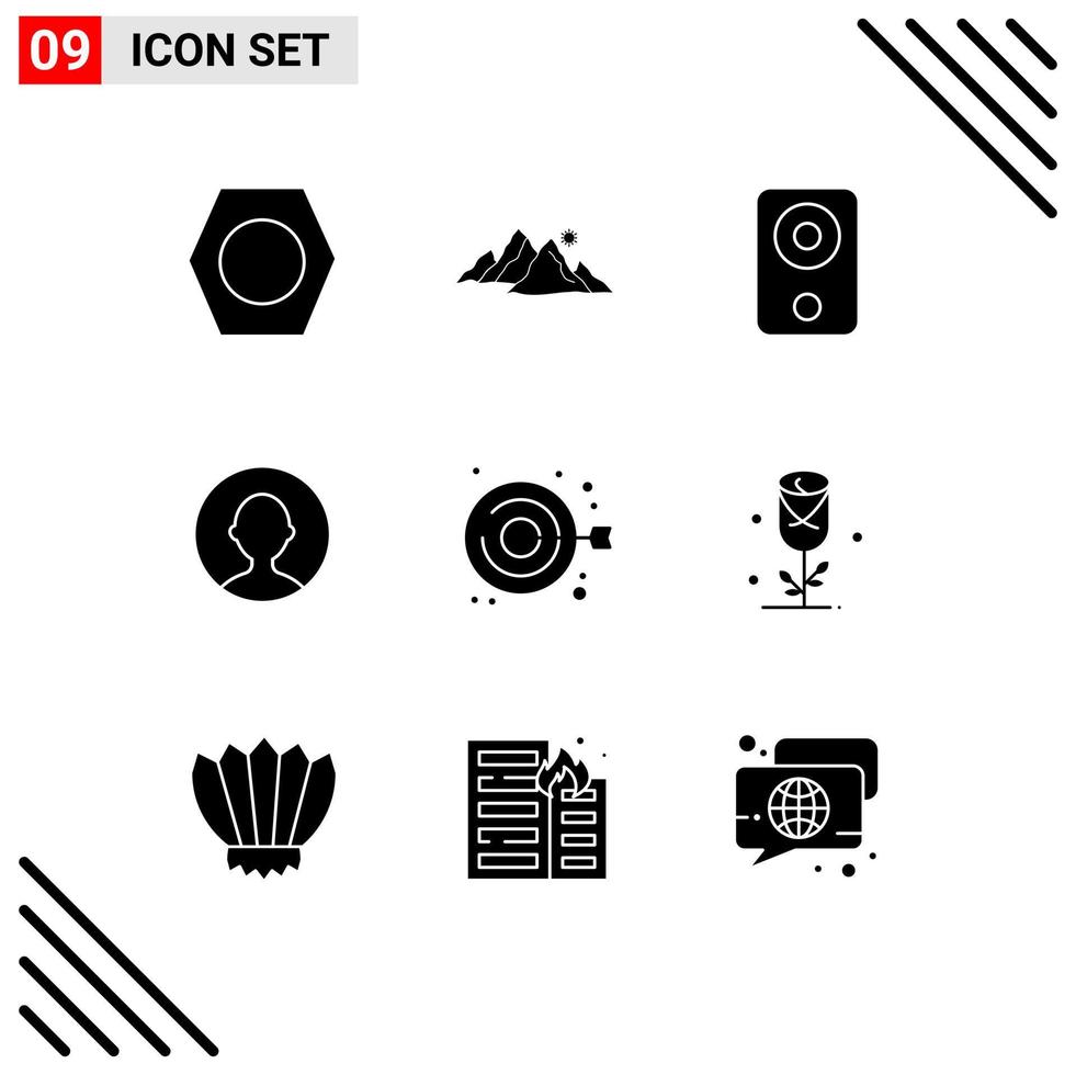 9 Creative Icons Modern Signs and Symbols of embroidery profile computers user speaker Editable Vector Design Elements