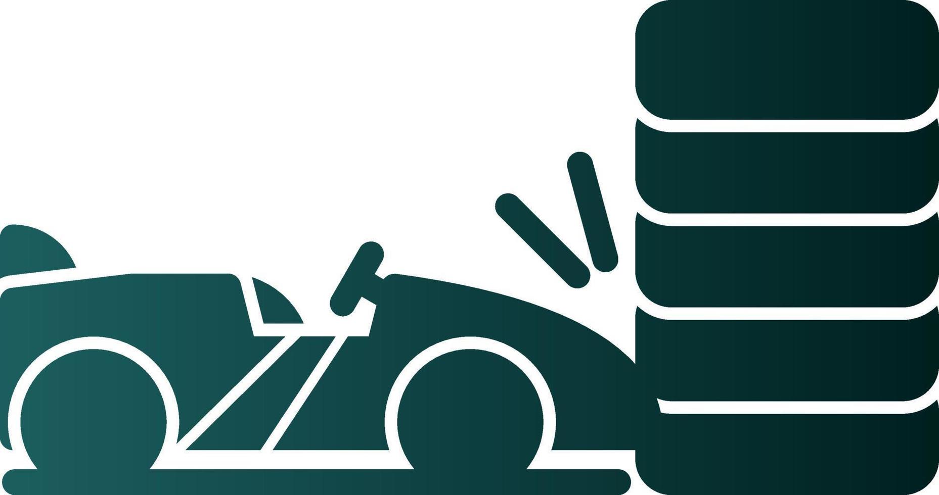 diseño de icono de vector de accidente de carrera