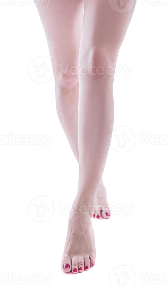 woman with perfect legs. isolated on white background photo