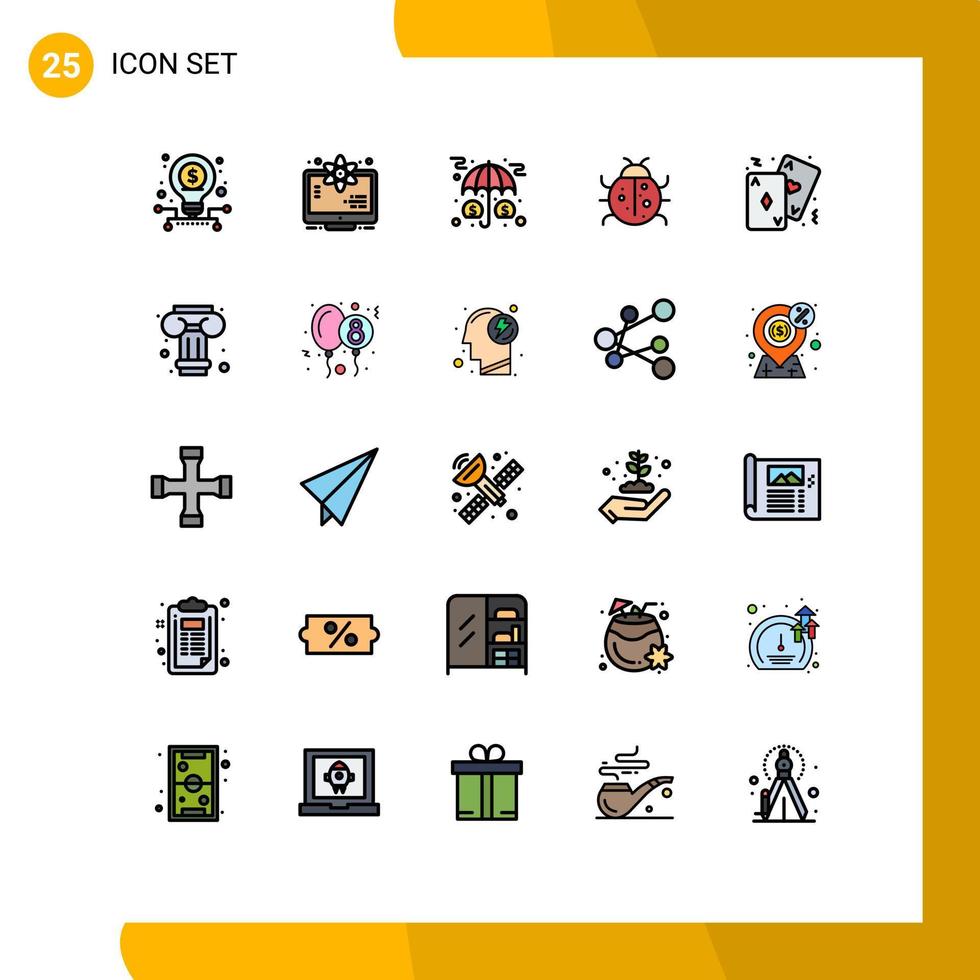 25 iconos creativos signos y símbolos modernos de activos de mariquita de primavera protección contra insectos elementos de diseño vectorial editables vector