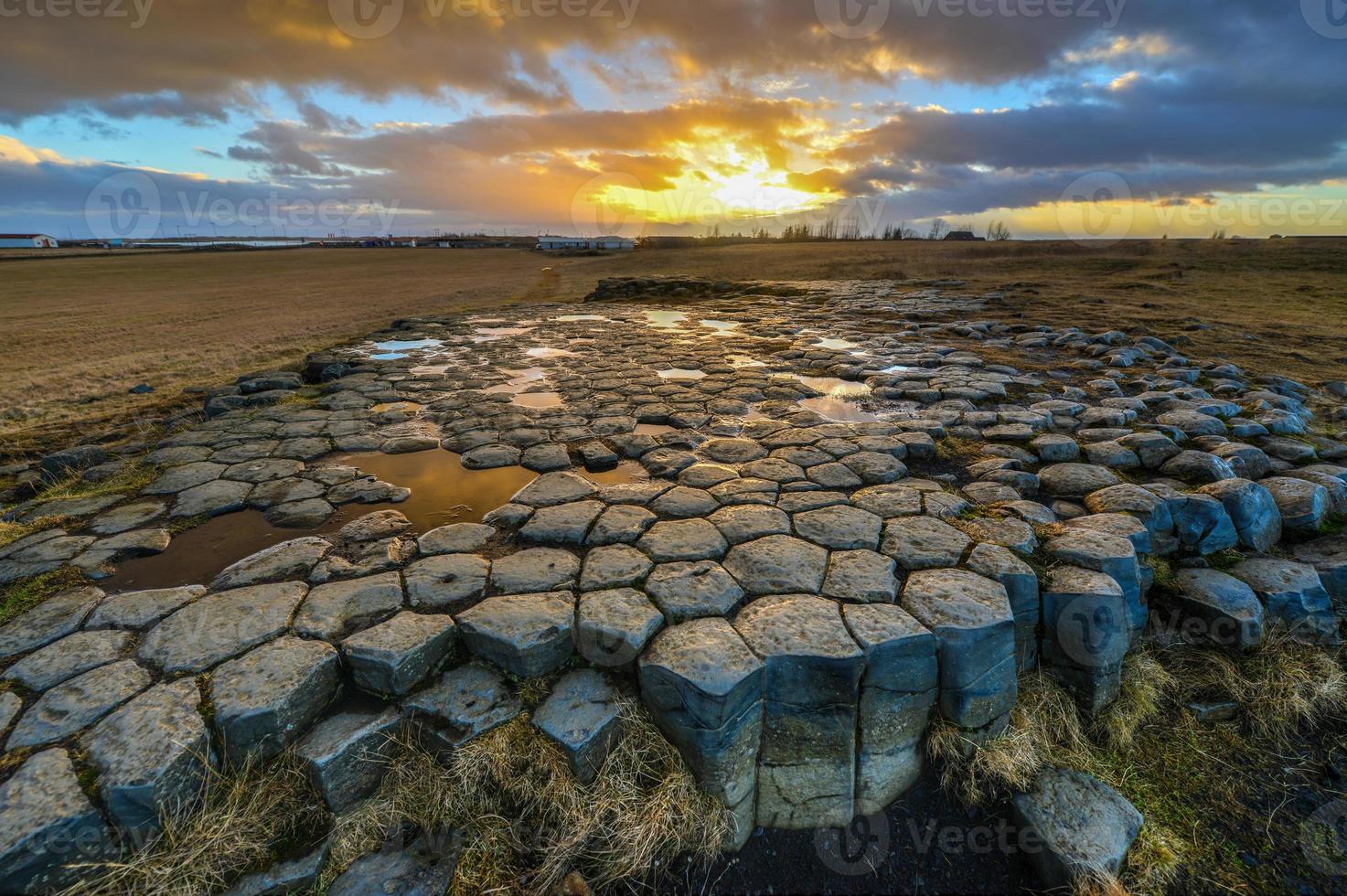 Kirkjugolf or Church Floor at Sunrise, Iceland photo