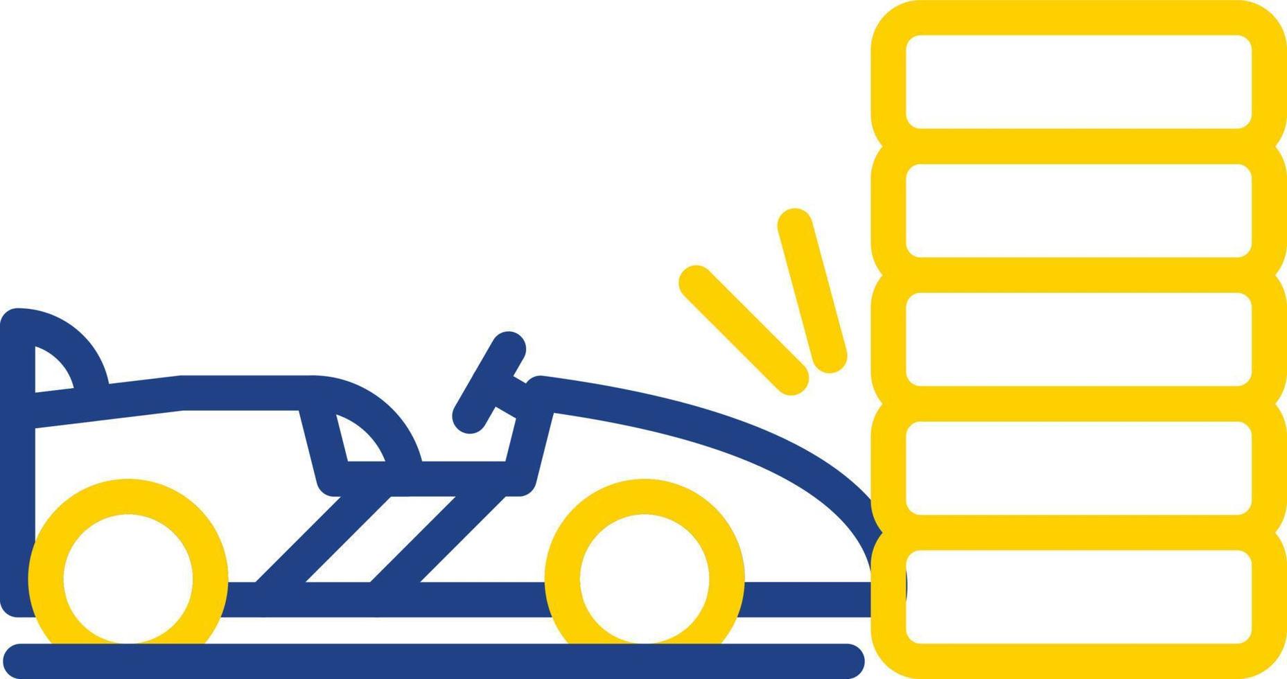 diseño de icono de vector de accidente de carrera