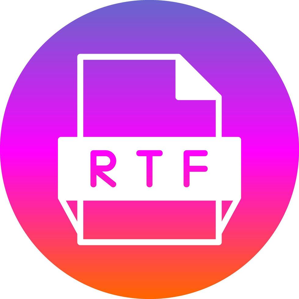 Rtf File Format Icon vector