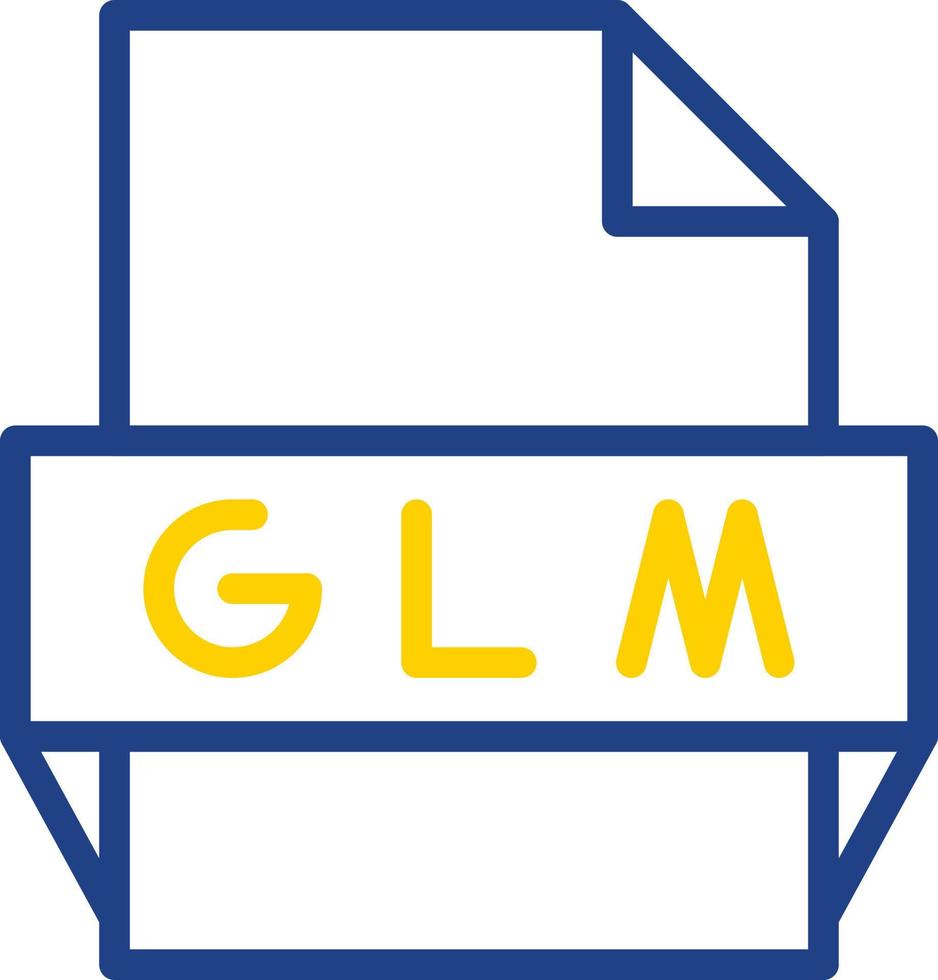 icono de formato de archivo glm vector