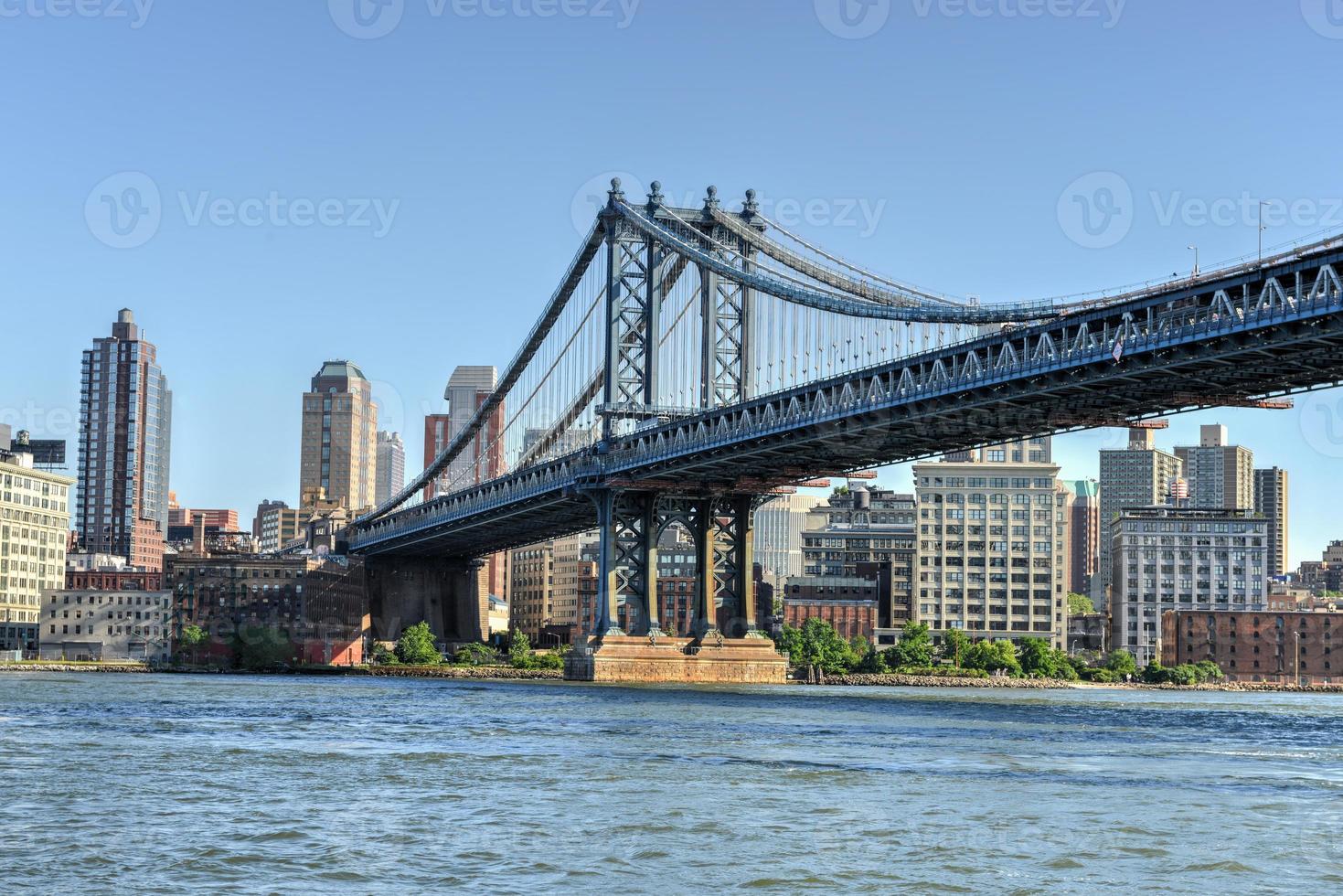 View of the Manhattan Bridge as seen from the East Side of Manhattan, New York. photo