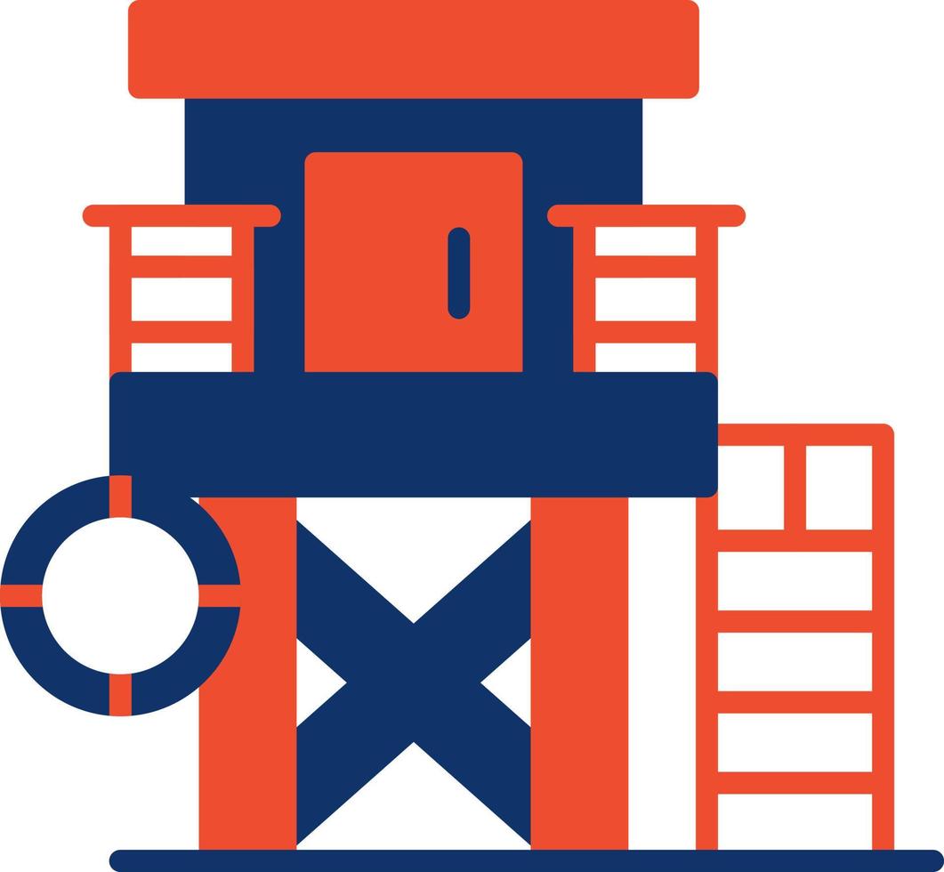 Lifeguard Tower Creative Icon Design vector