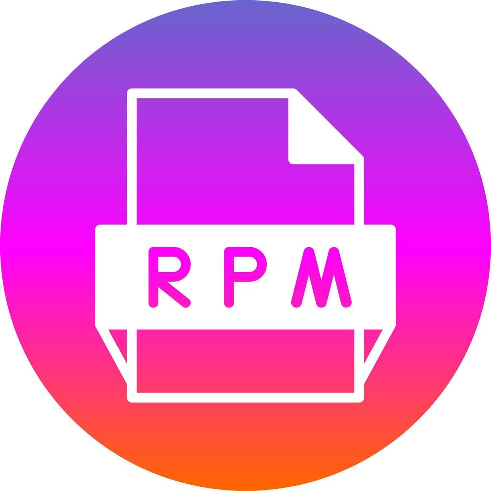 icono de formato de archivo rpm vector