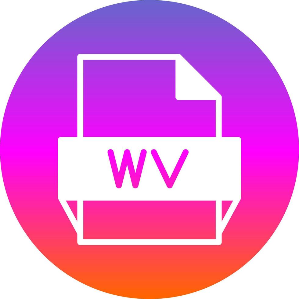 icono de formato de archivo wv vector