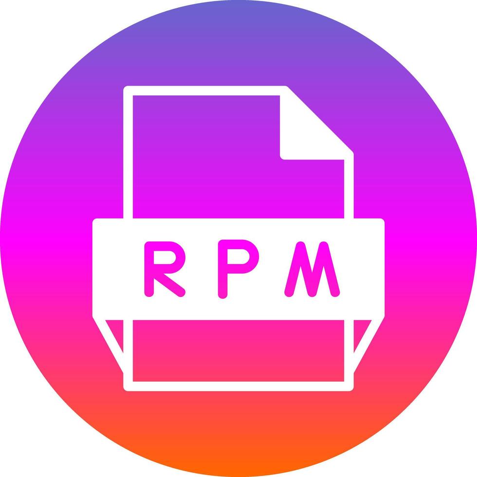 icono de formato de archivo rpm vector