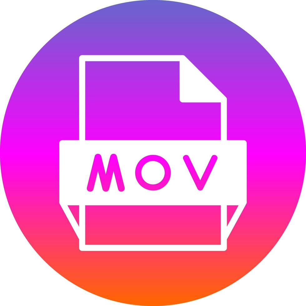 icono de formato de archivo mov vector