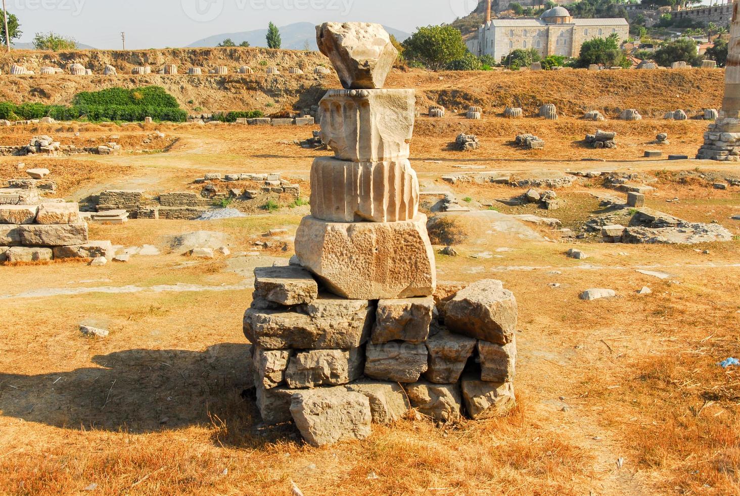 Temple of Artemis ruins. It is one of the seven wonder of ancient world. Located in Selcuk, Turkey. photo