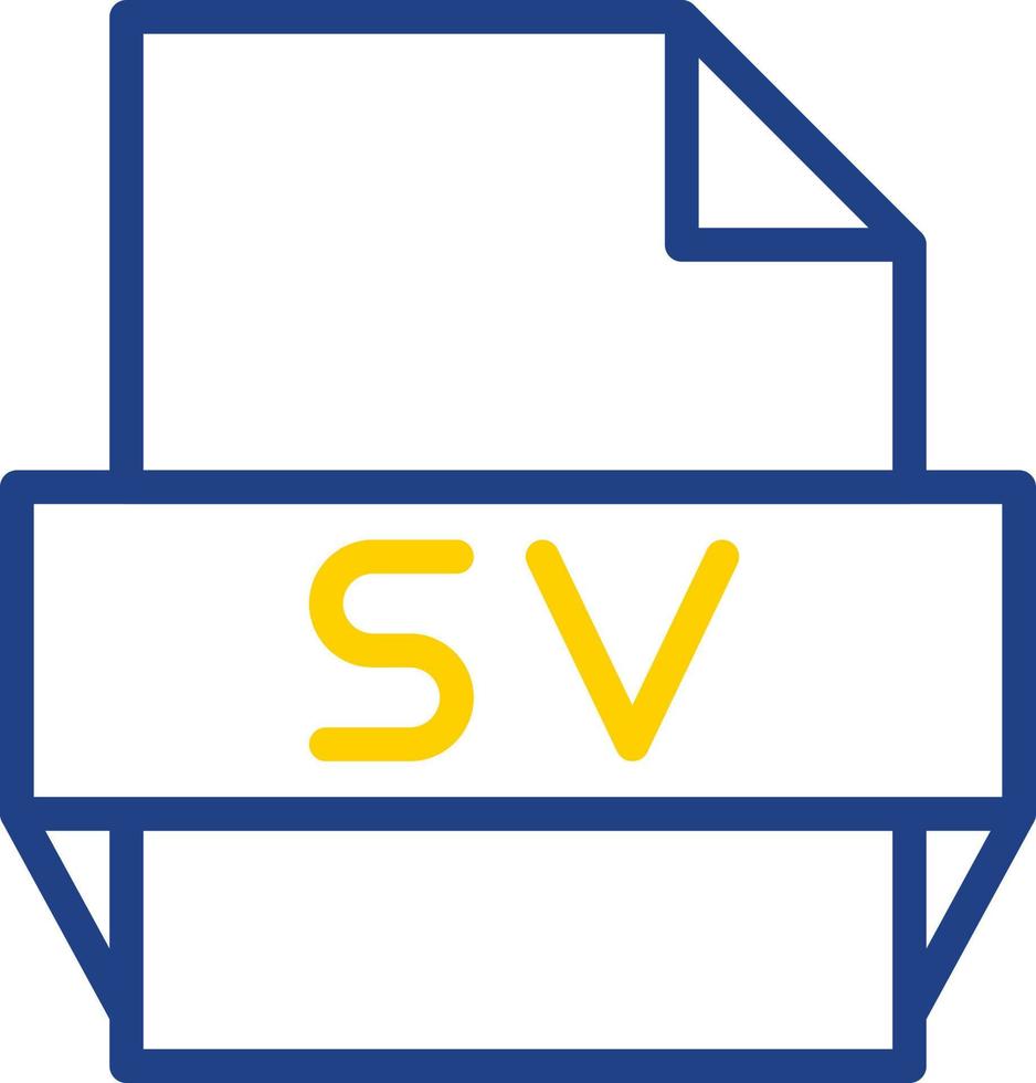 icono de formato de archivo sv vector