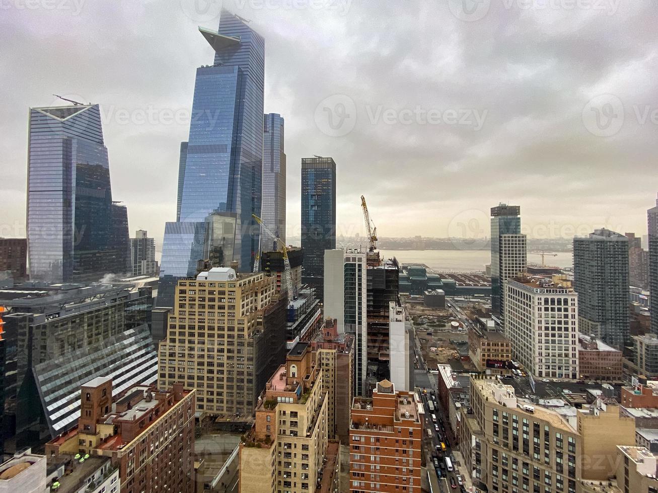 New York City - Dec 13, 2019 -  Modern high-rises in Hudson Yards, New York City. photo