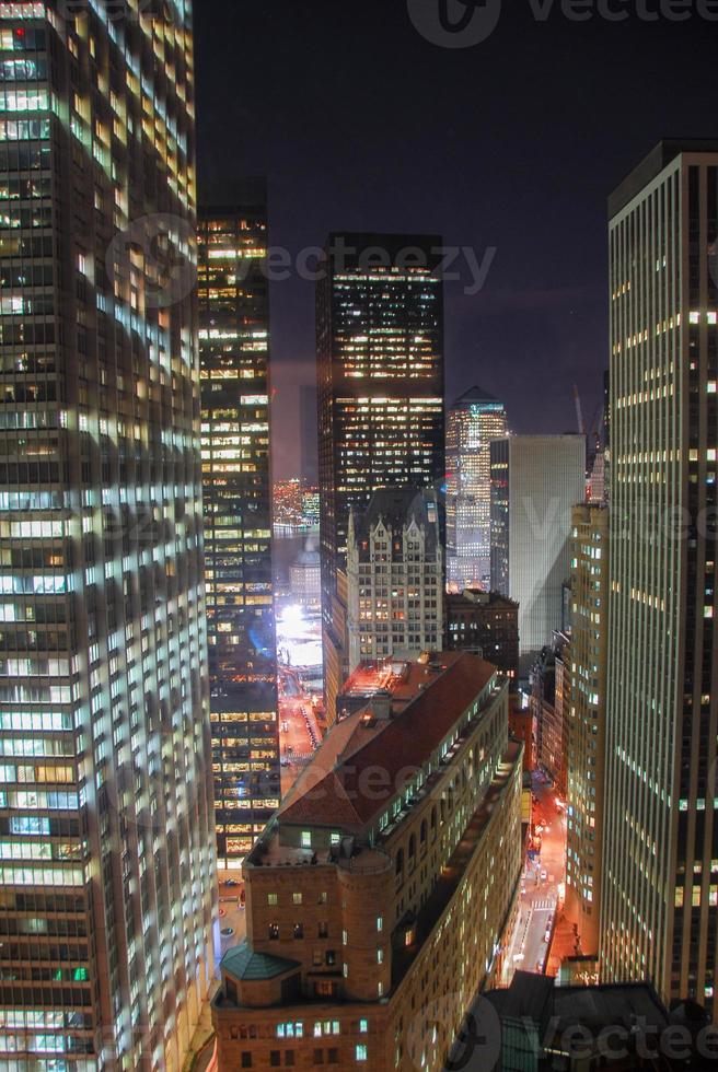 vista aérea del bajo manhattan en la ciudad de nueva york foto