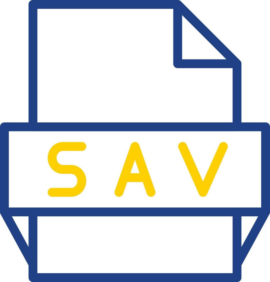 icono de formato de archivo sav vector