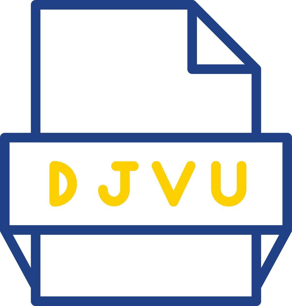 Djvu File Format Icon vector