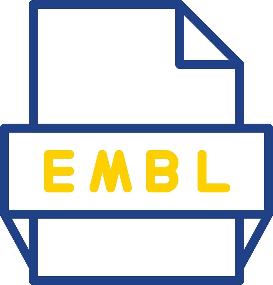 icono de formato de archivo embl vector