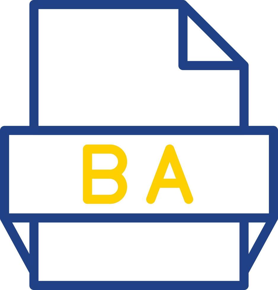 Ba File Format Icon vector