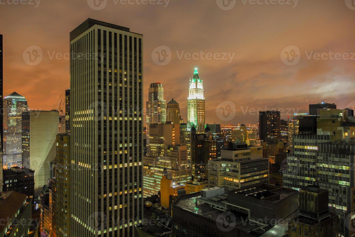 Aerial view of Lower Manhattan in New York City photo