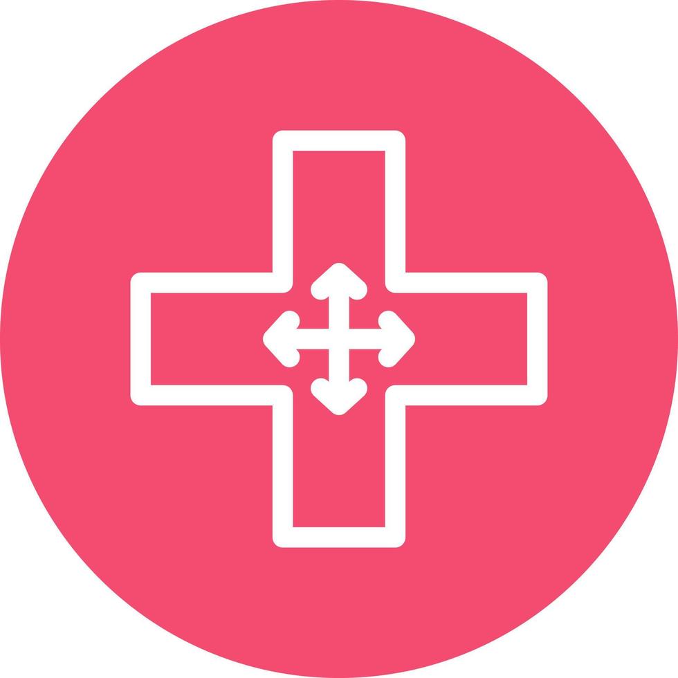 Four Way Intersection Vector Icon Design