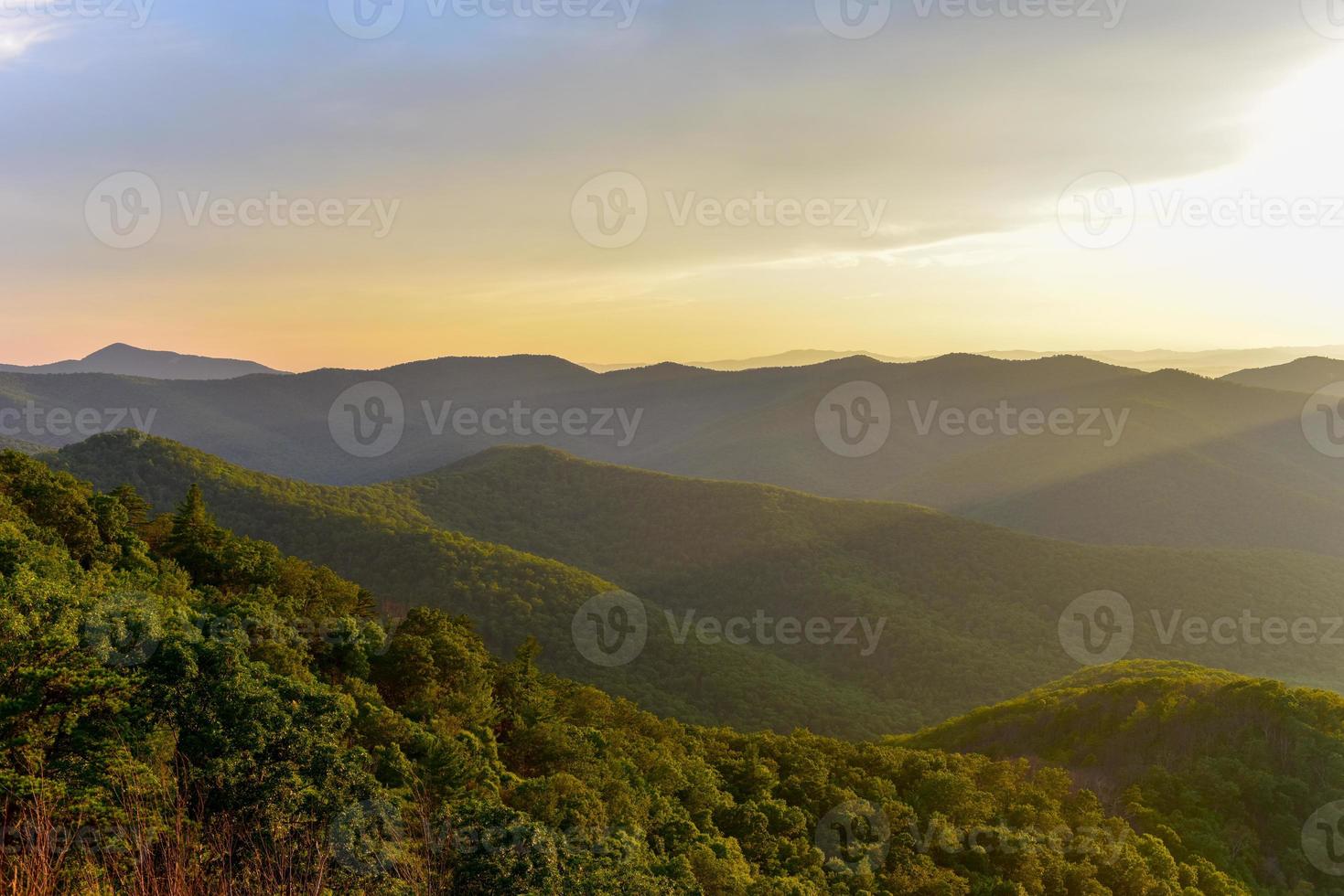 View of the Shenandoah Valley and Blue Ridge Mountains from Shenandoah National Park, Virginia photo