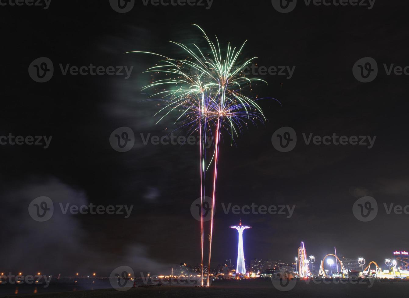 Coney Island Beach Fireworks photo