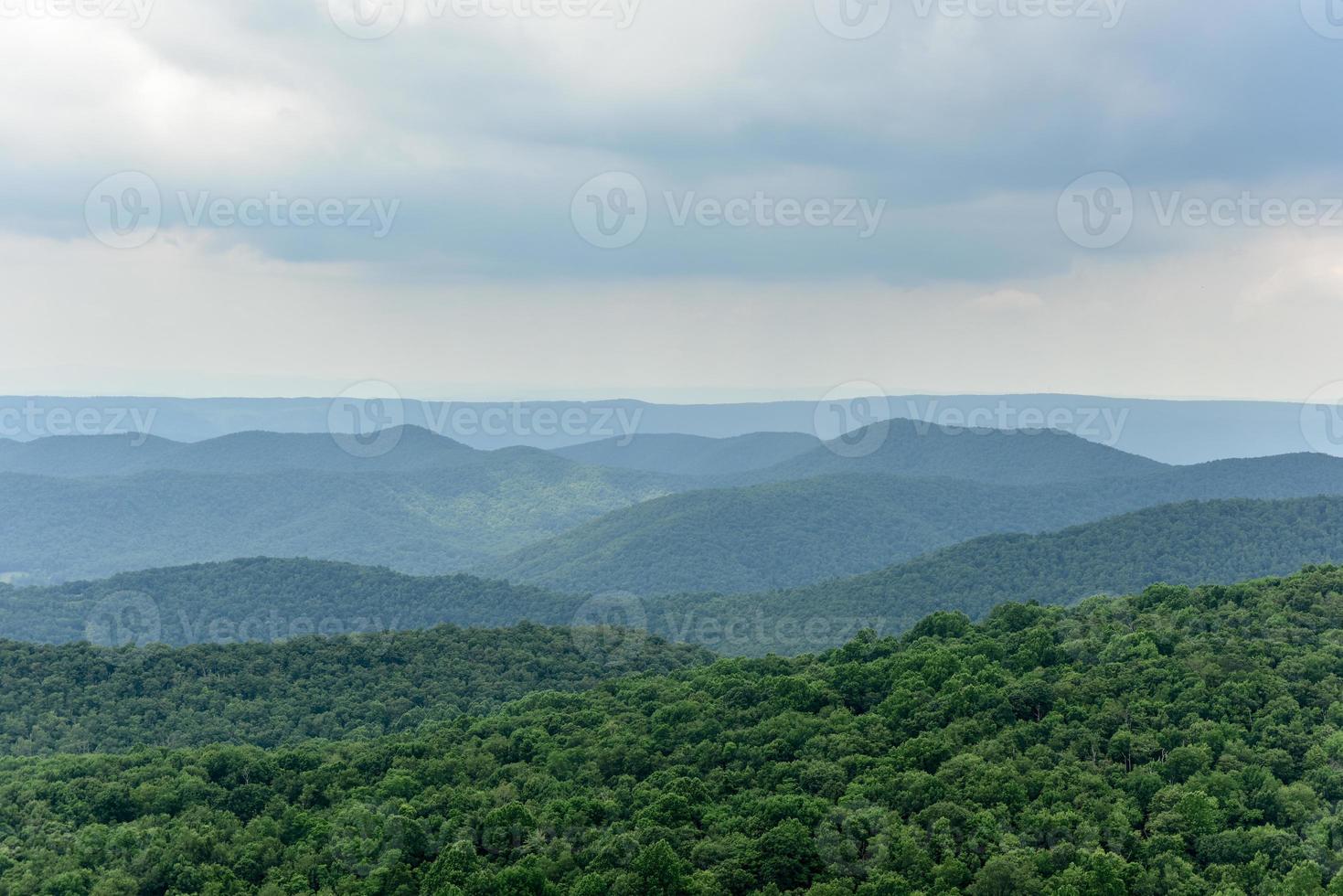 View of the Shenandoah Valley and Blue Ridge Mountains from Shenandoah National Park, Virginia photo