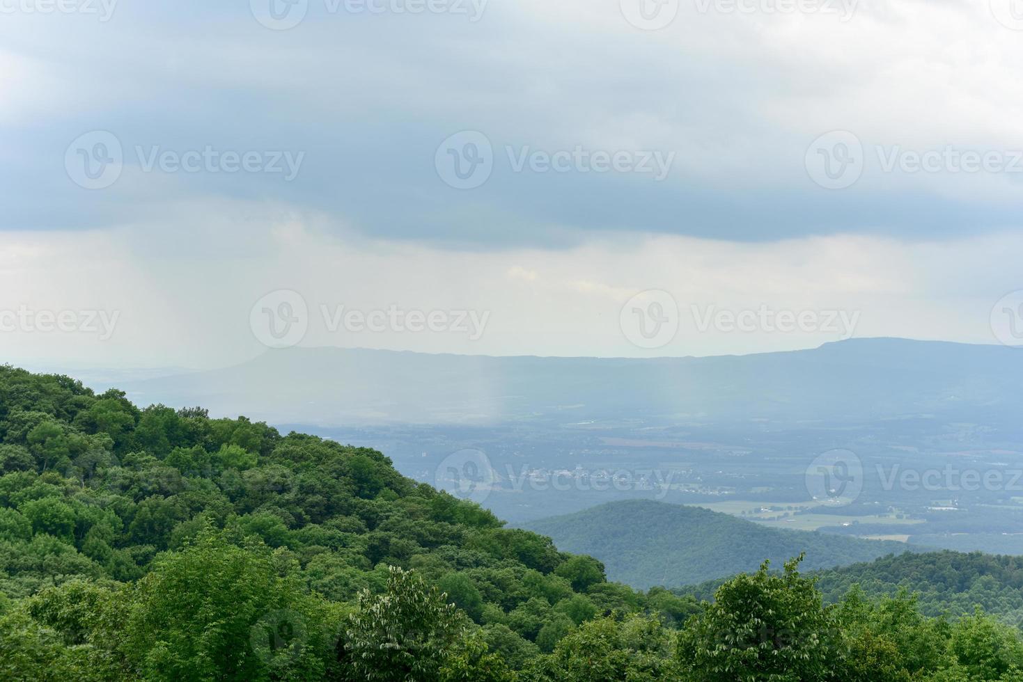 View of the Shenandoah Valley and Blue Ridge Mountains from Shenandoah National Park, Virginia photo