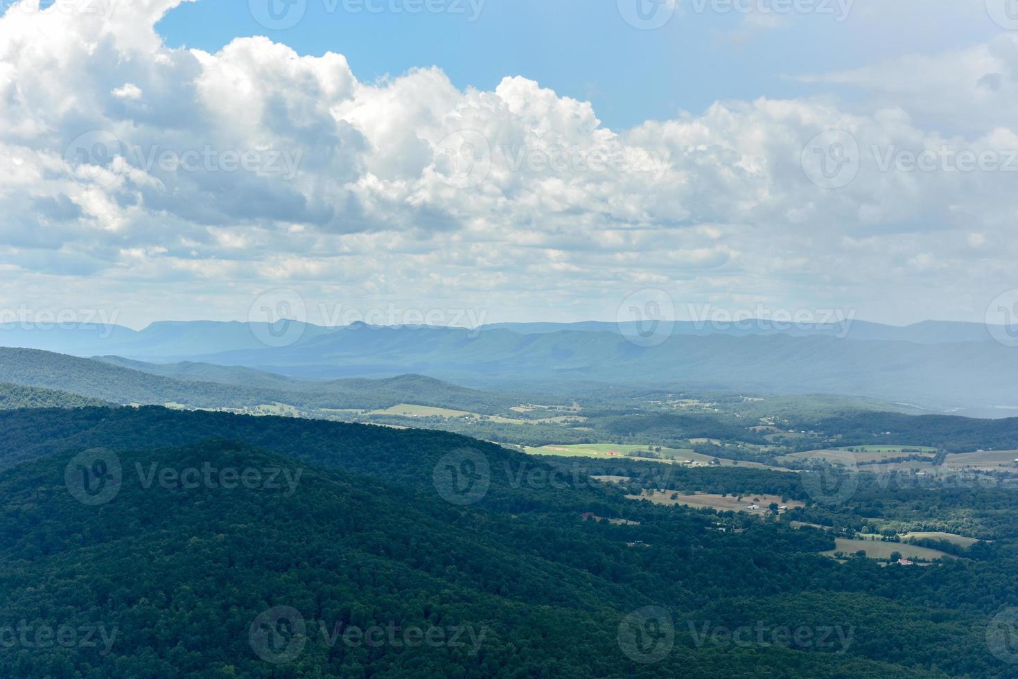 View of the Shenandoah Valley and Blue Ridge Mountains from Shenandoah National Park, Virginia photo