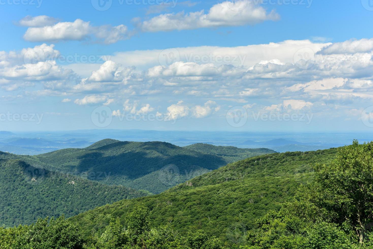 View of the Shenandoah Valley and Blue Ridge Mountains from Shenandoah National Park, Virginia photo