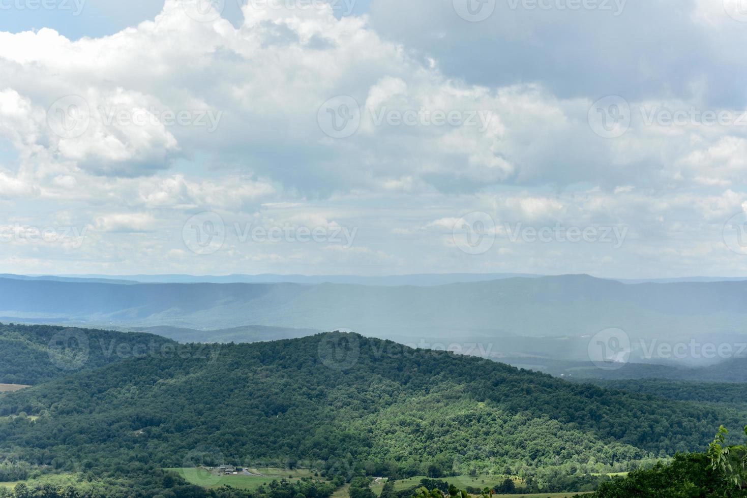 View of the Shenandoah Valley and Blue Ridge Mountains from Shenandoah National Park, Virginia photo