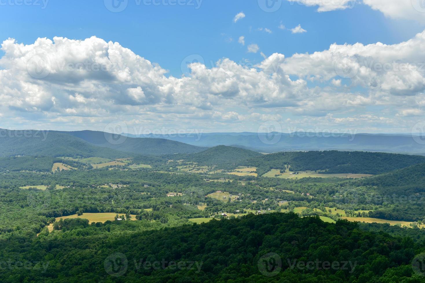 View of the Shenandoah Valley and Blue Ridge Mountains from Shenandoah National Park, Virginia photo