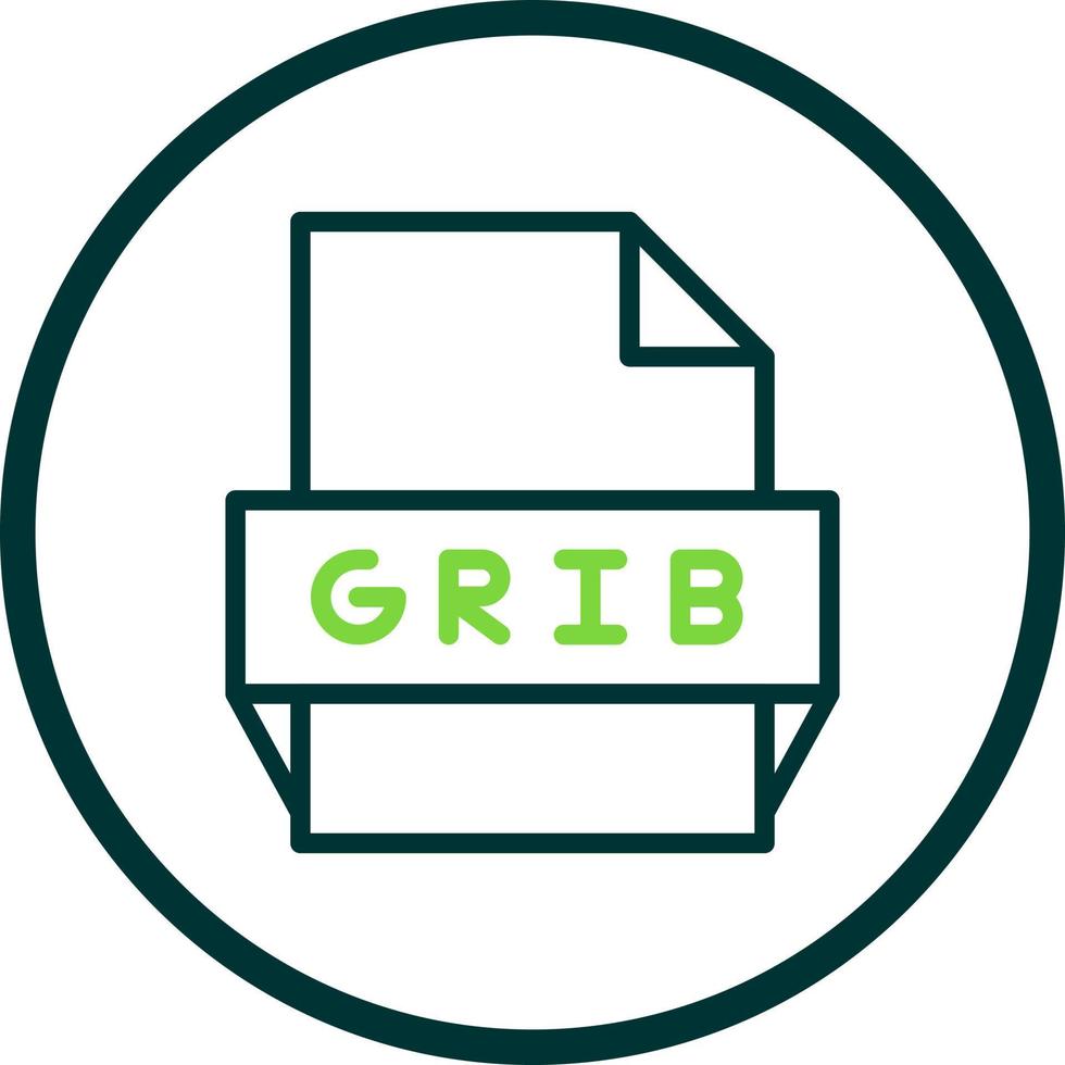 icono de formato de archivo grib vector