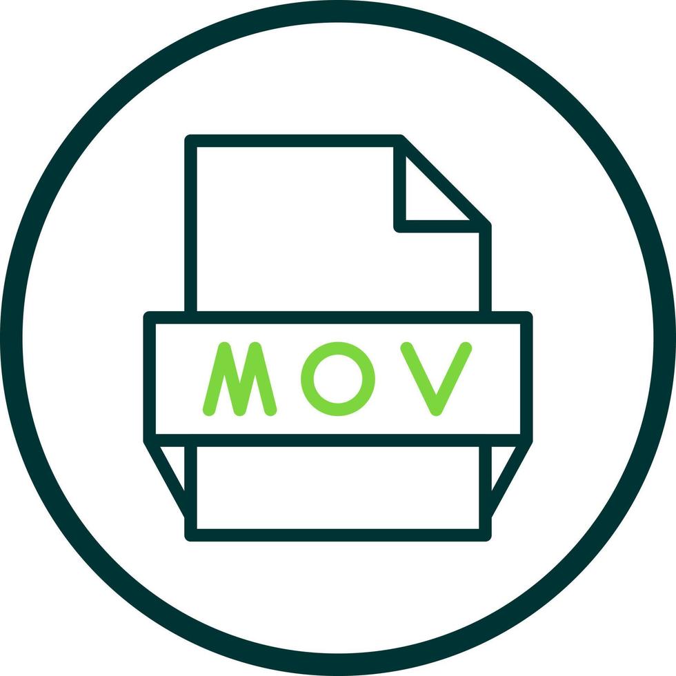 icono de formato de archivo mov vector