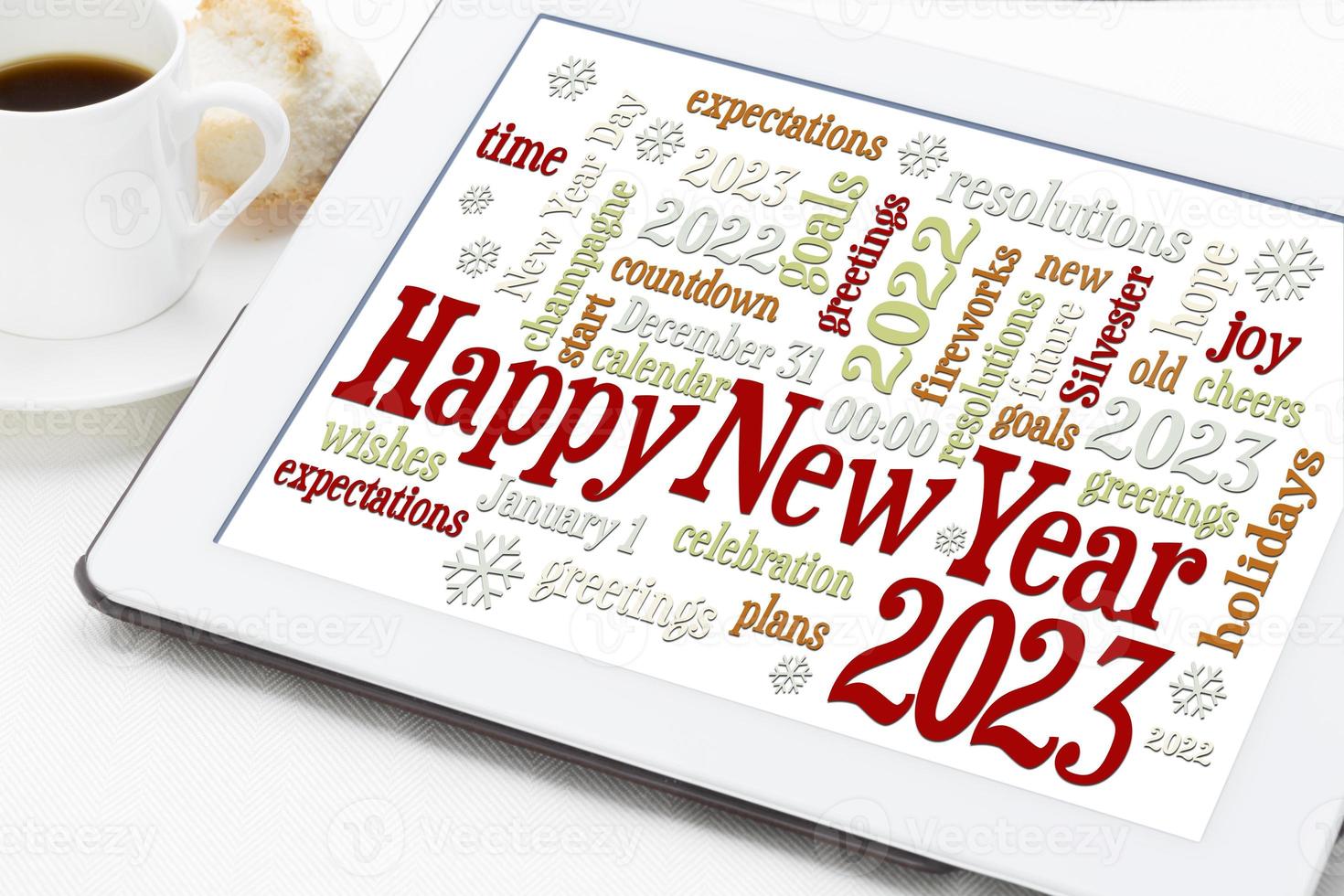 Happy New Year 2023 word cloud photo