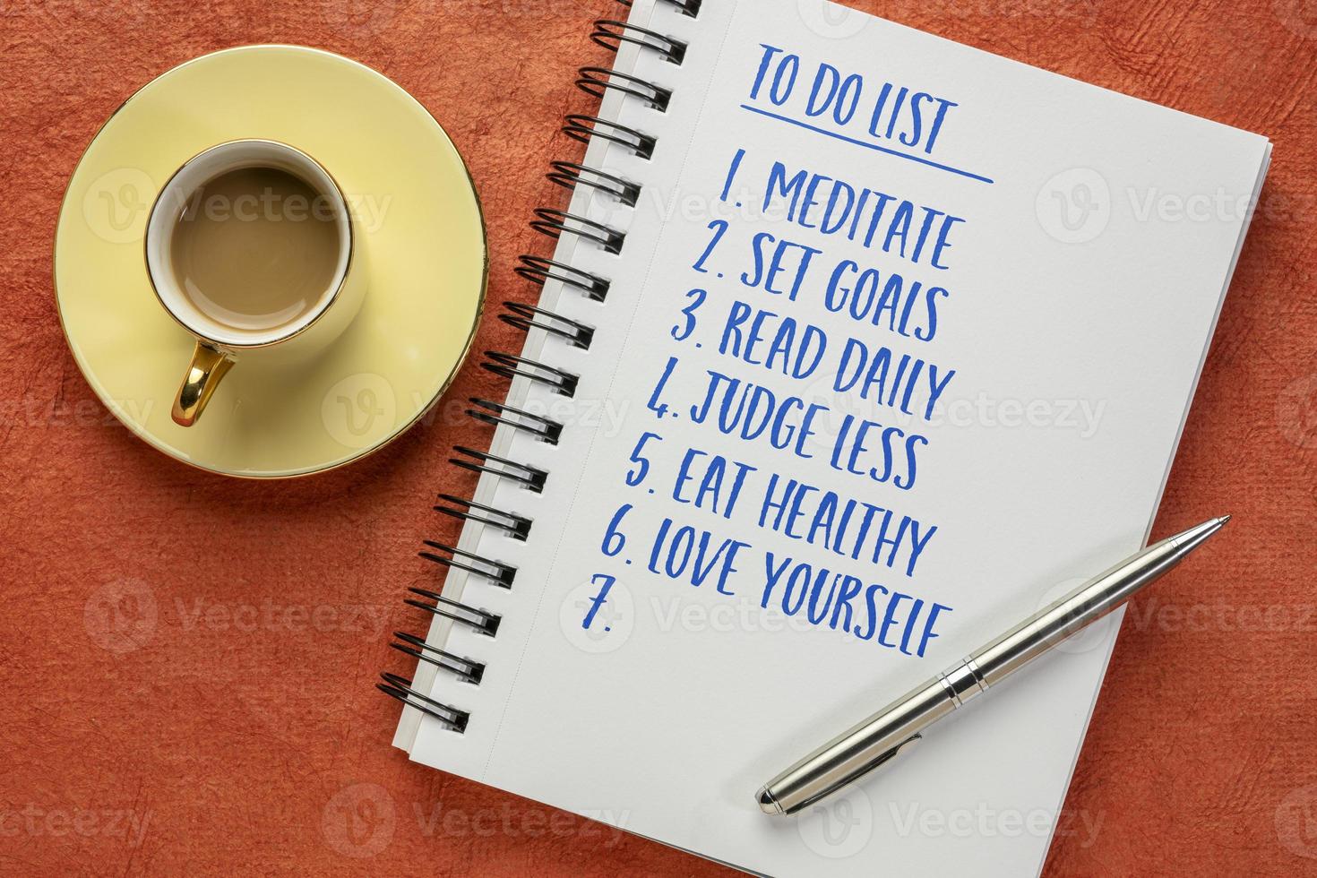 inspirational to do list in a notebook photo