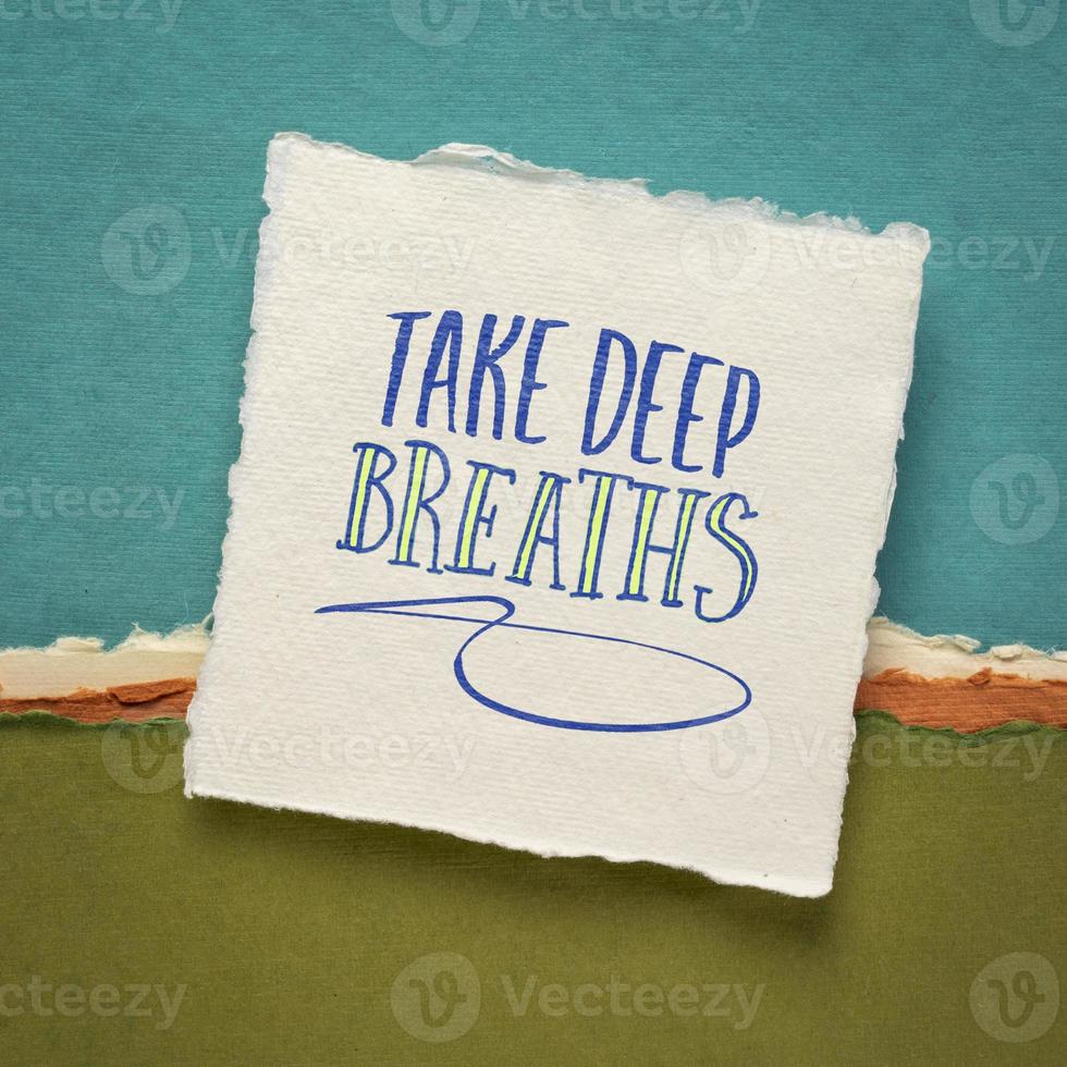 take deep breaths reminder note photo