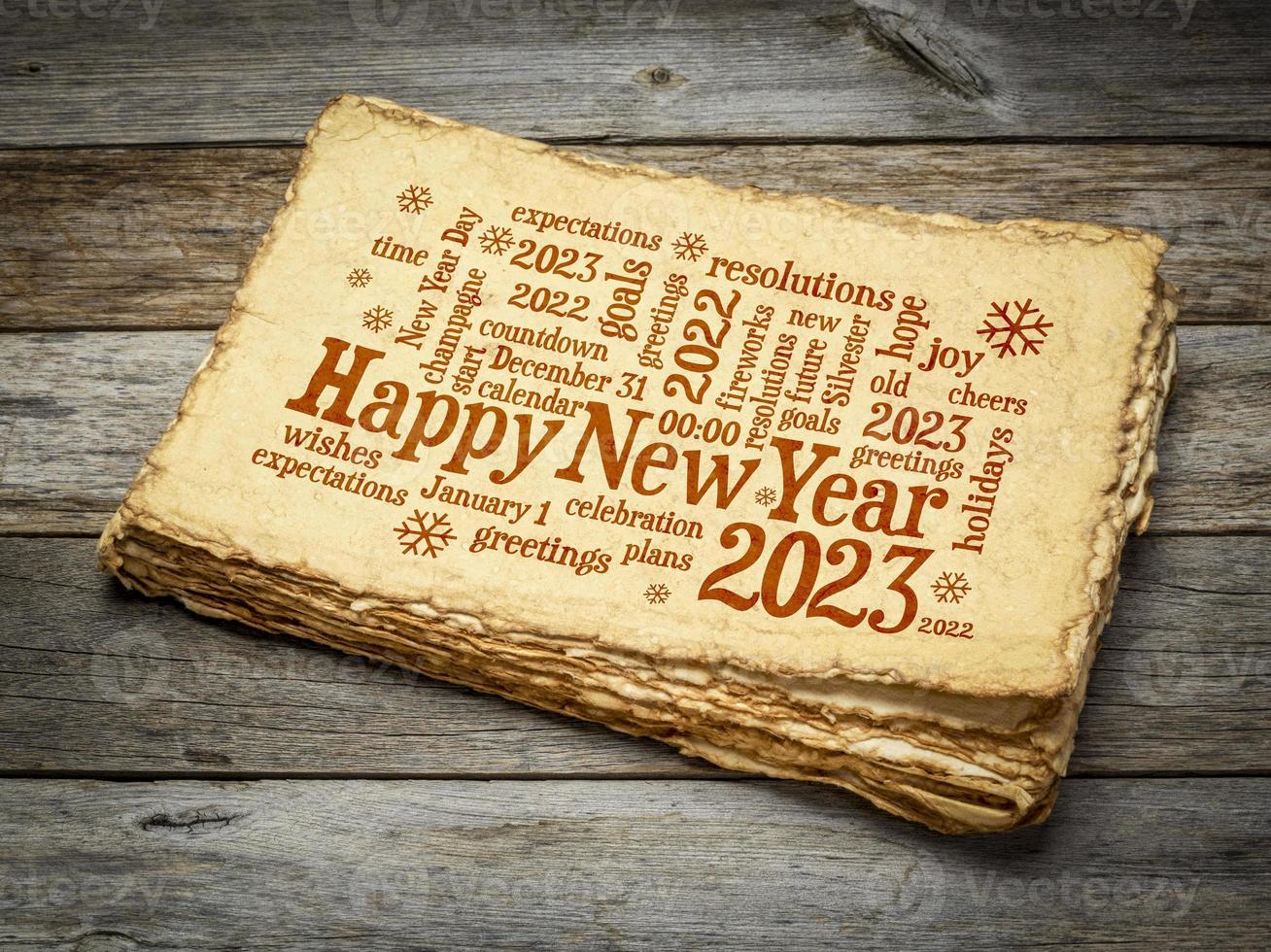 Happy New Year 2023 word cloud photo