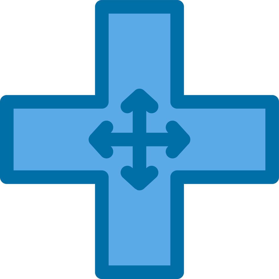 Four Way Intersection Vector Icon Design