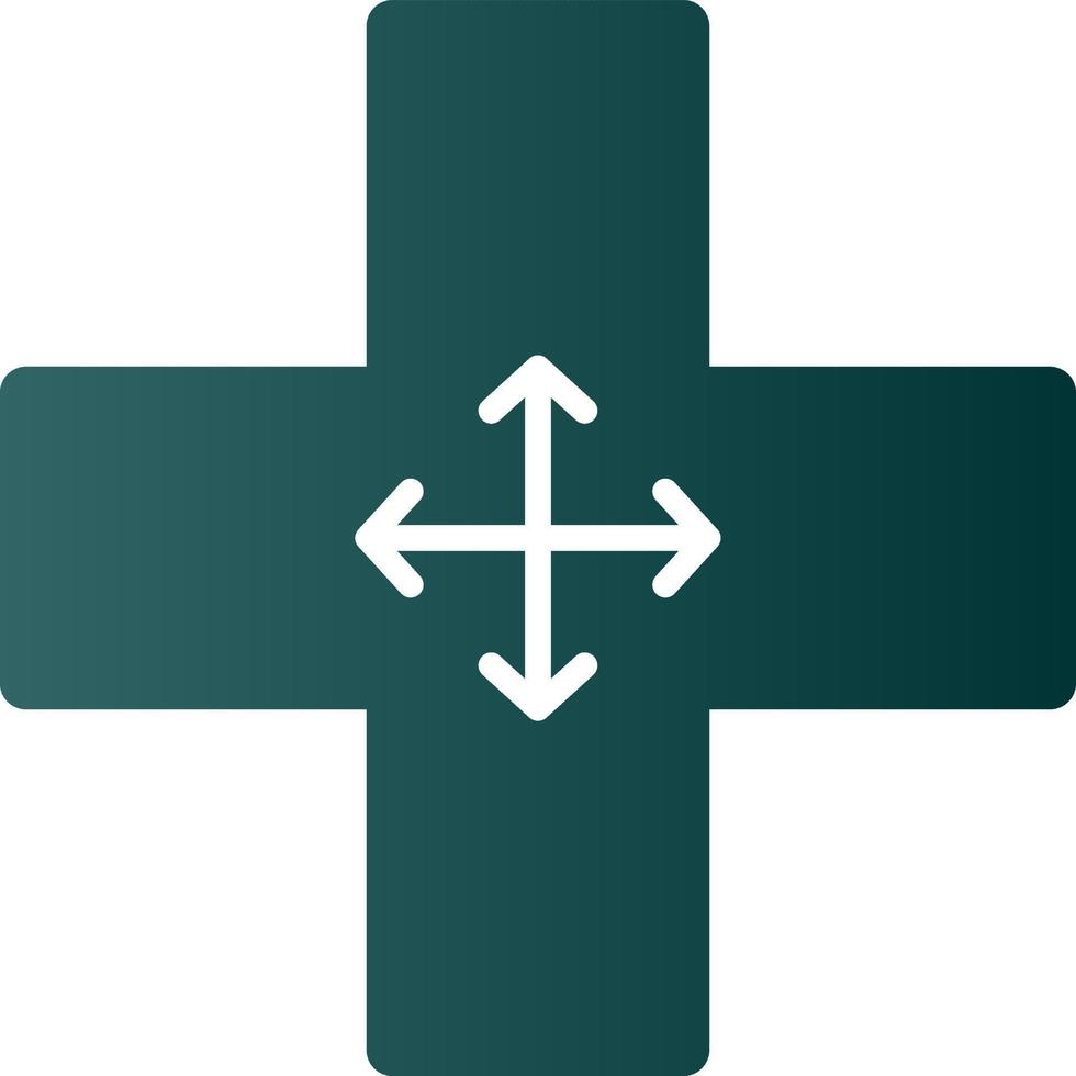 Four Way Intersection Vector Icon Design